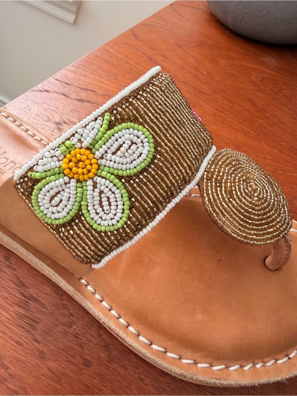 Anthropologie handmaid Laidback London Leather Sandal Flower - Picture 3 of 12
